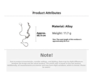 Detailed specs of the 66.4cm silver leaf sequin snake chain necklace weighing 11.7g