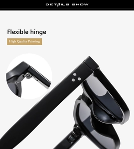 Detail of flexible hinge and high-quality spray painting on vintage square sunglasses frame