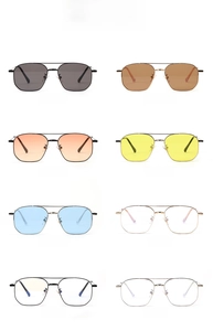 Detailed selection of metal frame sunglasses in eight color options with gradient lenses