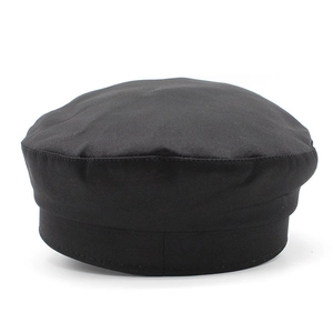 Berretto newsboy classico in cotone nero da donna con visiera corta in stile vintage retrò