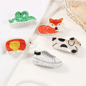 Pinces à cheveux créatives en PVC motifs animaux escargot et renard pour fêtes mignonnes