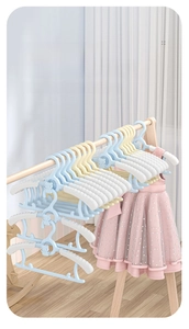Detail of cartoon bear baby hanger with anti-slip rubber pads and stackable hooks