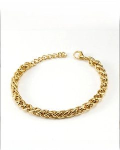 Detailed view of 18K gold plated stainless steel dragon bone chain with lobster clasp