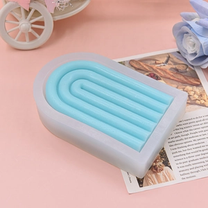 Moule en silicone arc-en-ciel géométrique pour bougies parfumées DIY et objets en plâtre
