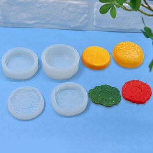 Detailed silicone molds for multi-layer hamburger DIY cake mousse and baking crafts