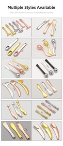 Detailed dimensions of zinc alloy eye cream applicators in gold, silver and rose gold finishes