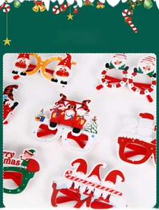 Détails de lunettes de Noël assorties en feutre avec motifs Père Noël, gnomes et sapins