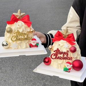 Christmas Cake Toppers Decoration Santa Claus Snowflake Star Merry Christmas Sign Holiday Party PVC Soft Glue Ornaments