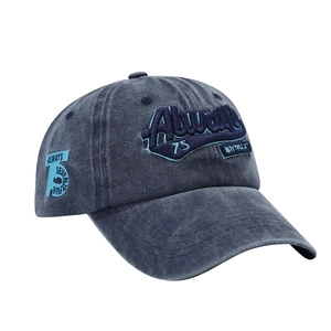 Vintage washed charcoal baseball cap with New York Always 75 3D embroidery detail