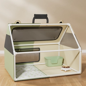Tente de mise bas pliable pour chats avec maille respirante et structure robuste verte
