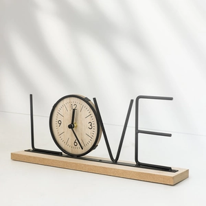Nordic creative LOVE wooden letter clock decor for living room TV stand and office desk