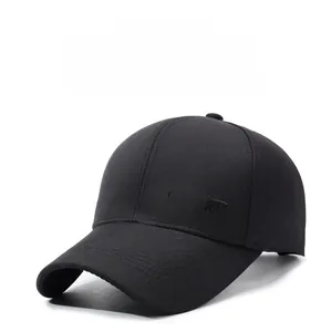 Close-up of black cotton baseball cap featuring embroidered SPORT lettering on the side