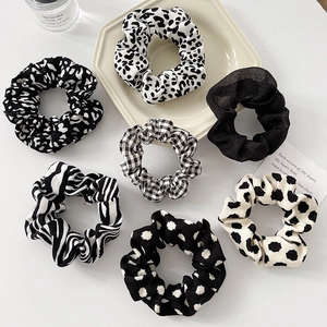 Chouchous En Tissu Élastique Motifs Léopard Zèbre Pois Élastiques Cheveux Doux Épais Style Coréen Accessoires Cheveux Femme