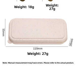 Detail of 110mm wheat straw storage case dimensions for 304 stainless steel spoons