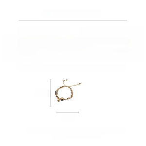 Detailed size and material specification chart for citrine and white crystal beaded bracelet