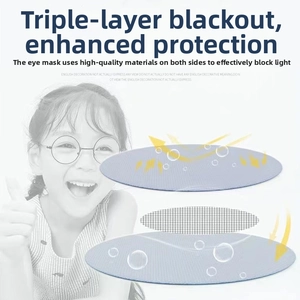 Detailed exploded view showing the three-layer blackout structure of the vision training eye patch