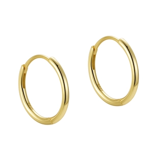 Minimalist S925 sterling silver hoop earrings with a premium polished gold finish
