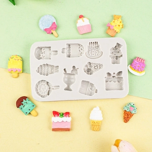 Molde de silicona para pasteles y dulces con mini formas de helado y postres DIY