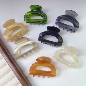 Small Arch Hair Claw Clips Cellulose Acetate Geometric Shark Clip Handmade Fashion Headwear For Women