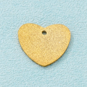 Heart Pendant Gold Plated Stainless Steel Frosted Glitter Love Shape DIY Jewelry Making Accessories Necklace Bracelet Crafts