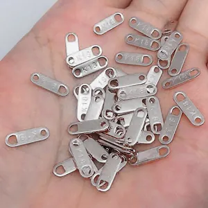 Silver K18 engraved stainless steel oval jewelry tags for DIY bracelet connectors