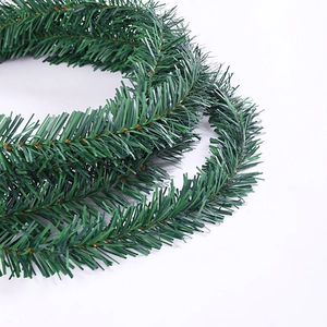 5.5m Christmas green pine needle garland made of PVC for holiday decoration