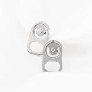 Boucles d'oreilles créatives en forme de languette de canette en acier brossé argenté