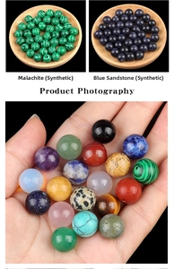 Macro shot of 12mm semi-precious stone beads including Malachite and Amethyst for DIY jewelry