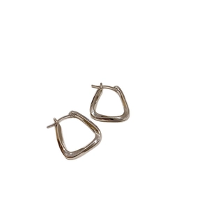 Elegant silver irregular triangle earrings with hammered texture for a refined look