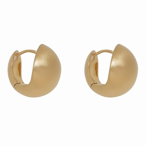 Elegant pair of S925 golden matte brushed ball earrings with a minimalist round design
