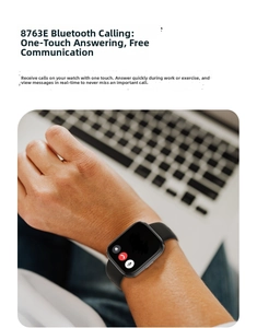 Close-up of smart watch with 1.96-inch screen displaying Bluetooth calling interface