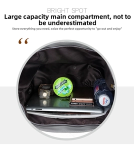 Spacious interior of soft leather tote bag showing large capacity and brand lining