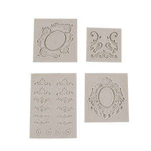 Baroque style retro picture frame silicone fondant mold set for DIY cake decoration