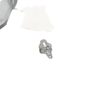 Silver paperclip ear cuff with sparkling zircon stones in a sleek minimalist design
