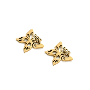 Exquisite goldene hohle Schmetterlingsanhänger mit poliertem Metallic-Finish auf Weiß
