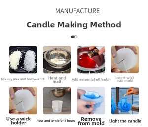 Step-by-step DIY guide for conch shell aromatherapy candle making with silicone mold