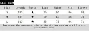 Detailed size chart for sexy solid color flare sleeve dress with length and waist info