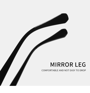 Macro detail of glossy black mirror legs featuring anti-slip design for comfortable wear