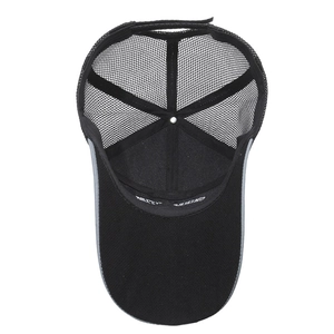 Men's breathable mesh baseball cap in black with adjustable velcro strap for outdoor use