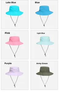 Outdoor waterproof sun hats in six colors with adjustable windproof drawstring