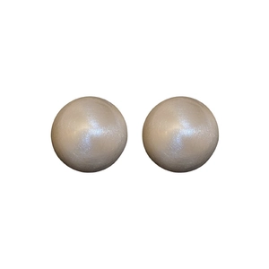 Minimalist round pearl stud earrings with champagne gold plating for a chic look