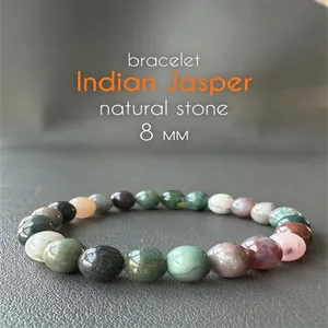 Natural Stone Beaded Bracelet Gemstone Agate Tiger Eye Beads Handmade Elastic Stretch Jewelry Women Men