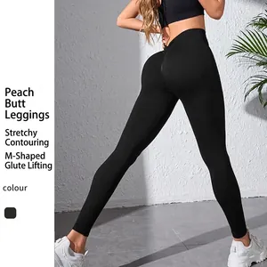 Women High Waist Scrunch Butt Yoga Pants V-Waist Tummy Control Fitness Leggings Breathable Quick Dry Gym Running Sportswear Bottom