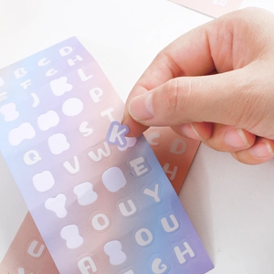 Pink and purple gradient English letter stickers for DIY journaling and scrapbooking deco