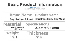 Technical specifications for food grade silicone Christmas chicken resin mold 215x185mm