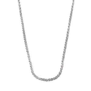 Sparkling silver stainless steel collar necklace for women with textured metal finish