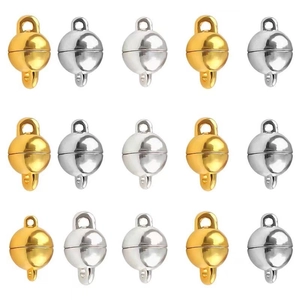 Chiusure magnetiche sferiche oro e argento per collane e bracciali fai-da-te