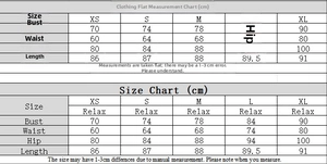 Detailed size chart for the red sequin dress with bust, waist, and hip measurements