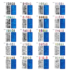 20pcs rectangular nail stamping plate set with various floral and geometric patterns