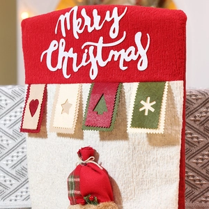 Merry Christmas chair covers with Santa Claus and Reindeer designs for holiday dining decor